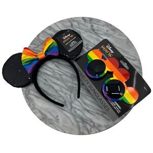 Disney Pride Collection Mickey Ears Headband + Novelty Sunglass Youth Kids 3+